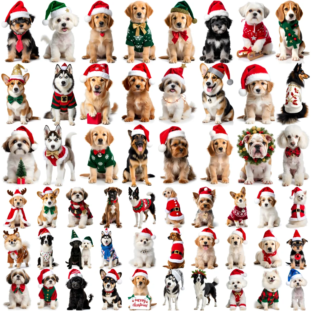 

54pcs Temporary Tattoo Dog Stickers Temporary Tattoo Stickers Christmas Stickers Photography For Women