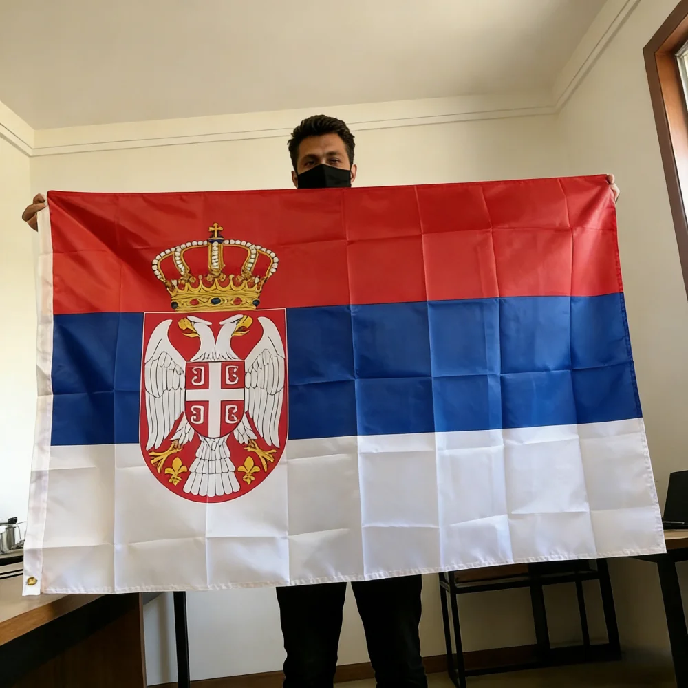 Serbia Flag 150x90cm Large 3x5 FT Serbian National Flag Polyester Double Stitched Outdoor Indoor Decoration