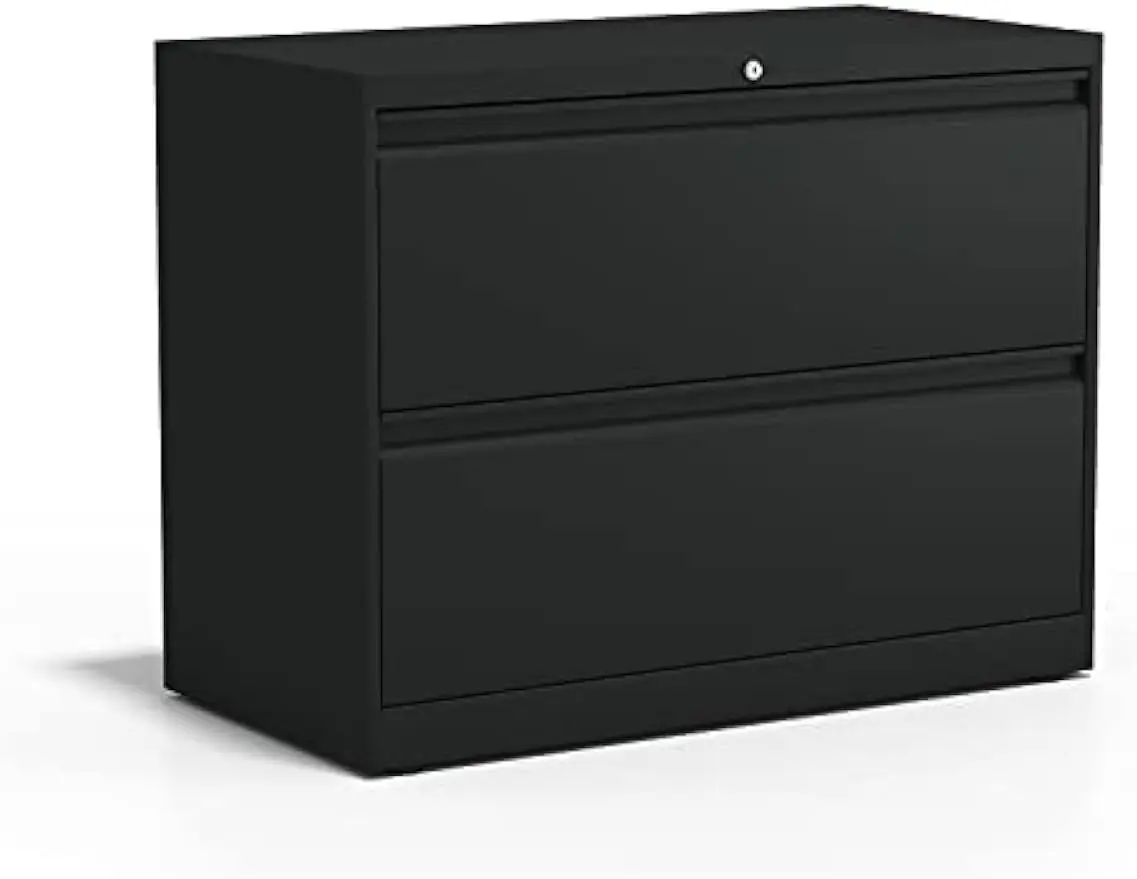 

870395 Branded Commercial 36-Inch Wide 2-Drawer Lateral File Cabinet Black
