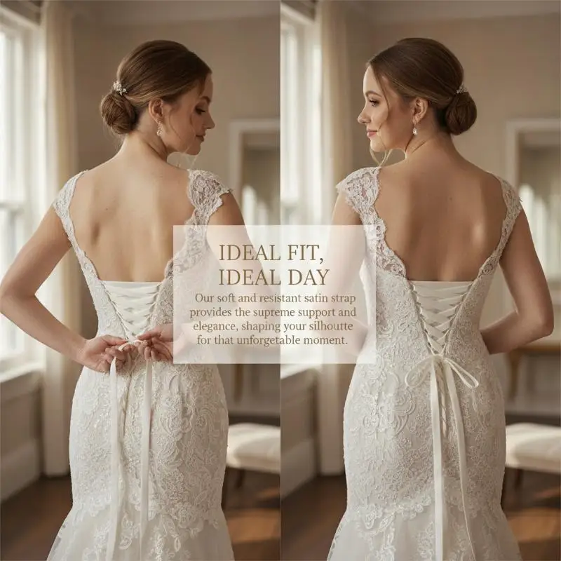 4 m langes, weiches Band, mehrfarbiges Rückenband zum Schnüren für Hochzeitskleid, Abendkleid, DIY-Kleidungsdekoration – Detail 2