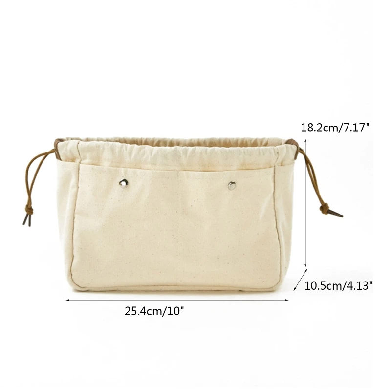 Travel Canvas Makeup Bag Women Multifunction Portable Cosmetic Toiletry Organizer Storage Pocket Large Capacity Drawstring Pouch