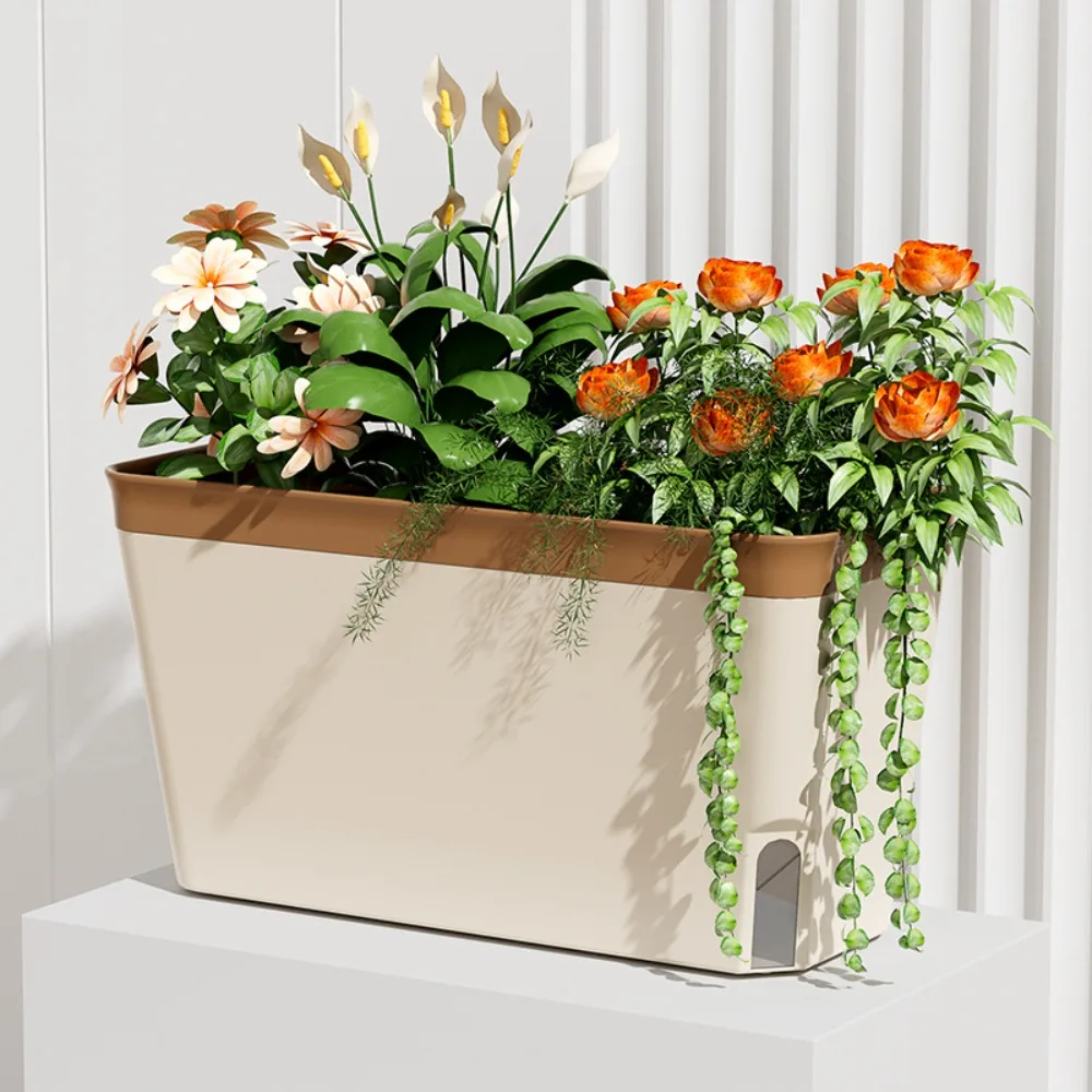 New Modern Self Watering Planter Pots Decorative Visual Water Level Window Herb Planter Box Indoor Planter Vegetables