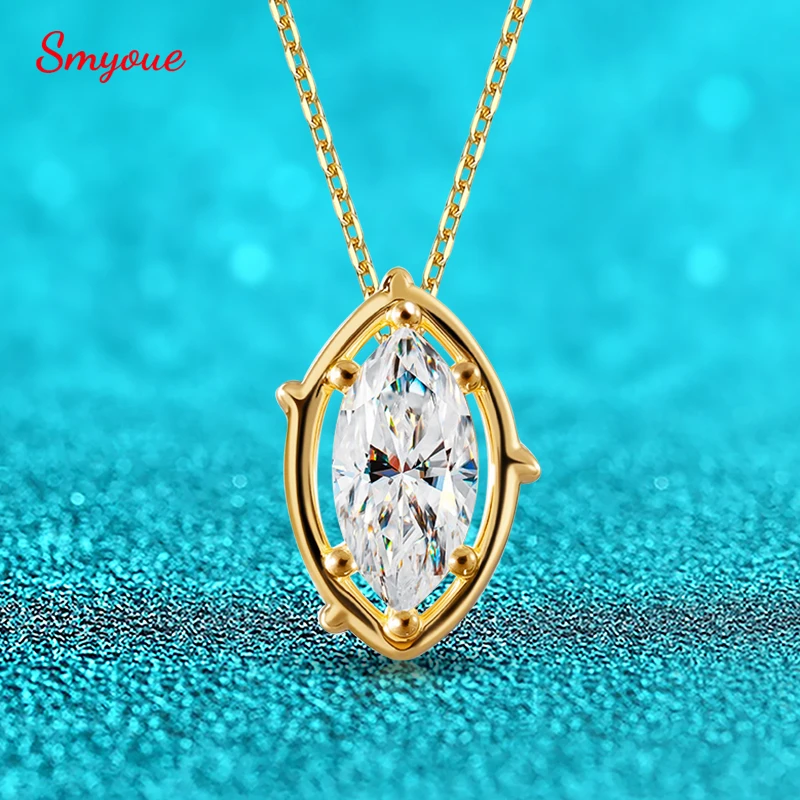

Новое ожерелье Smyoue с муассанитом D цвета VVS1 2CT 3CT для женщин, с покрытием из 18-каратного золота, для свадьбы и вечеринок, 100% настоящее серебро S925 пробы