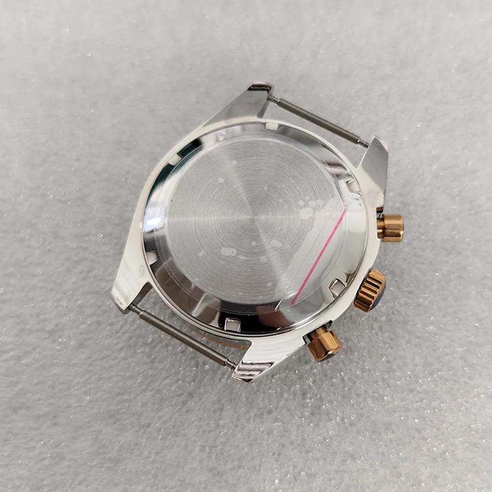 40mm Watch Case Compatible with VK63 Movement Mineral Glass 316L Stainless Steel VK63 Case DIY Repair Part