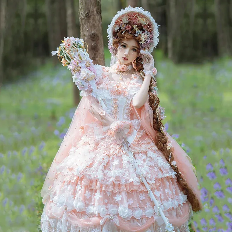 

Japanese Girls Tea Party Lolita Dress Harajuku Palace Oil Painting Vintage Lolita Princess Jsk Dresses Women Bow Lace-up Dress