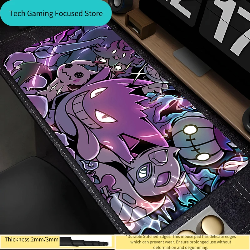 

Коврик для мыши Pokemon Gengar, игровые аксессуары, компьютерная клавиатура, коврик для мыши, разработанный специально для киберспорта.