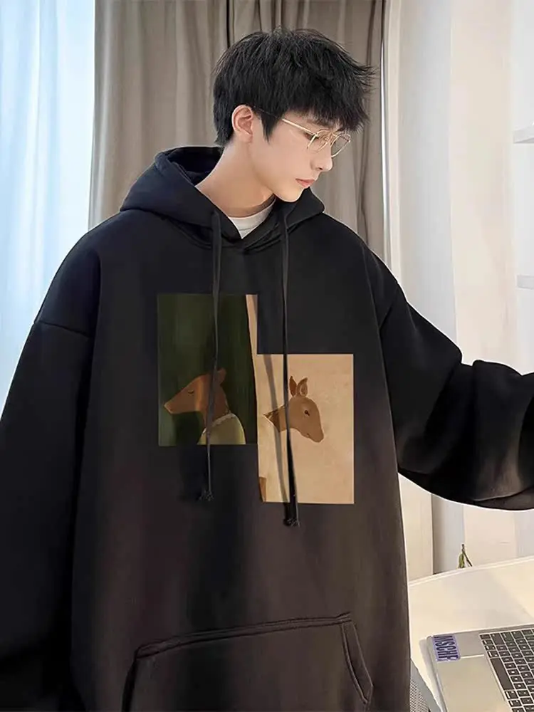 

Мужское худи оверсайз из Гуанчжоу Чжунань, 600 г, в американском ретро-стиле, для пар, весна-осень, повседневное, свободного кроя, толстовка