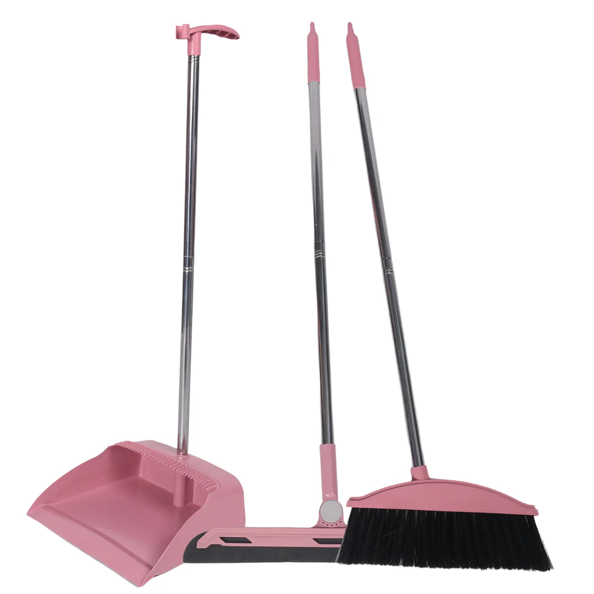 F-3C مجموعة مكنسة مجرفة ممسحة الأرضية التنظيف المنزلي مقبض طويل مجموعة التنظيف لردهة تنظيف المطبخ المنزلية الوردي #3