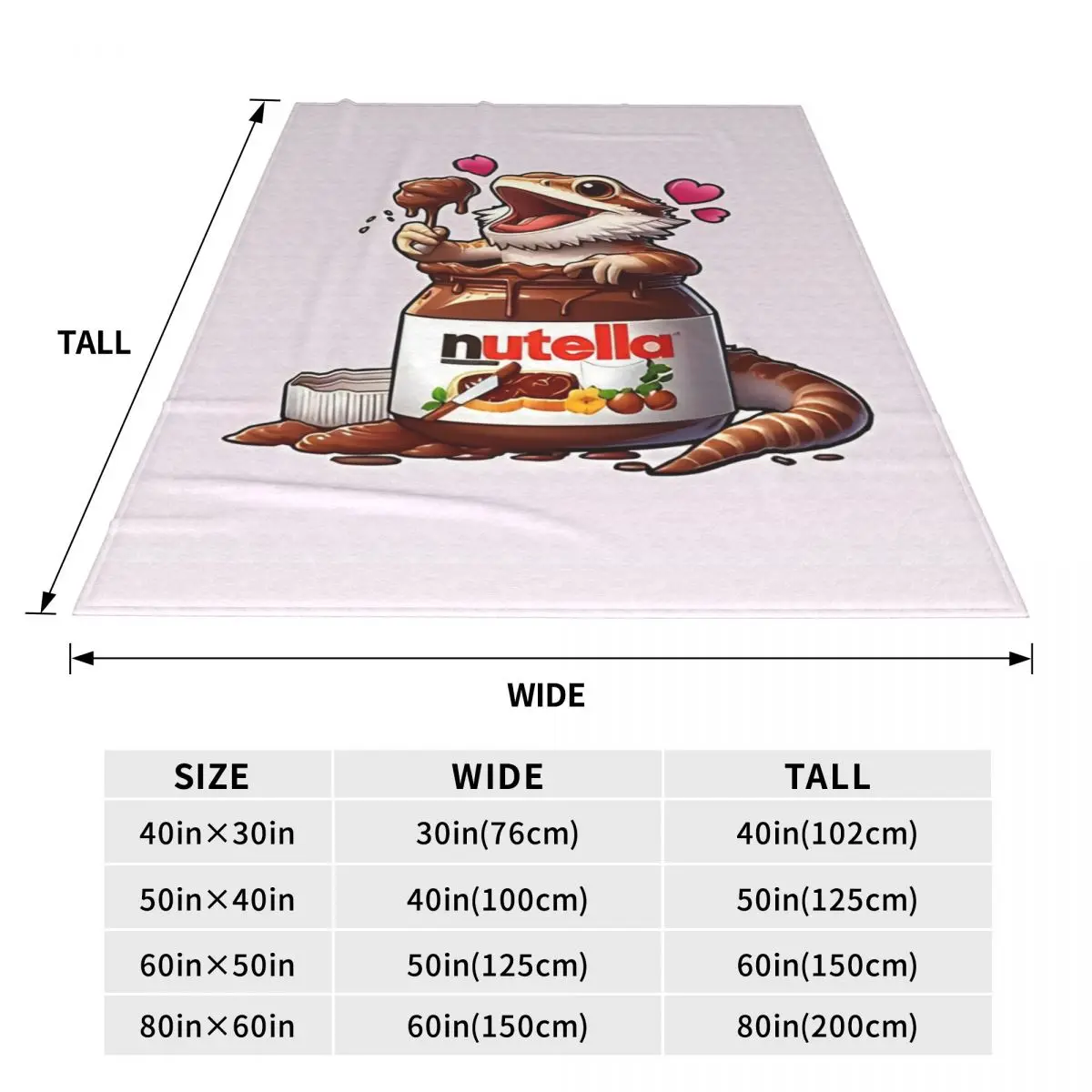 Foods Nutella Blanket Quality Soft Warm Throw Blanket Autumn Picnic Bedroom Funny Bedspread