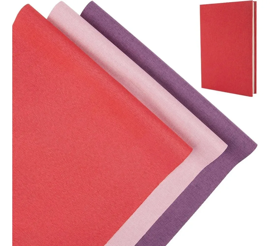 6 Sheets Self‑Adhesive Linen Binding Covers 35x30cm DIY Craft Album Notebook Gift Box Decoration BookRepair Handmade Art Supply