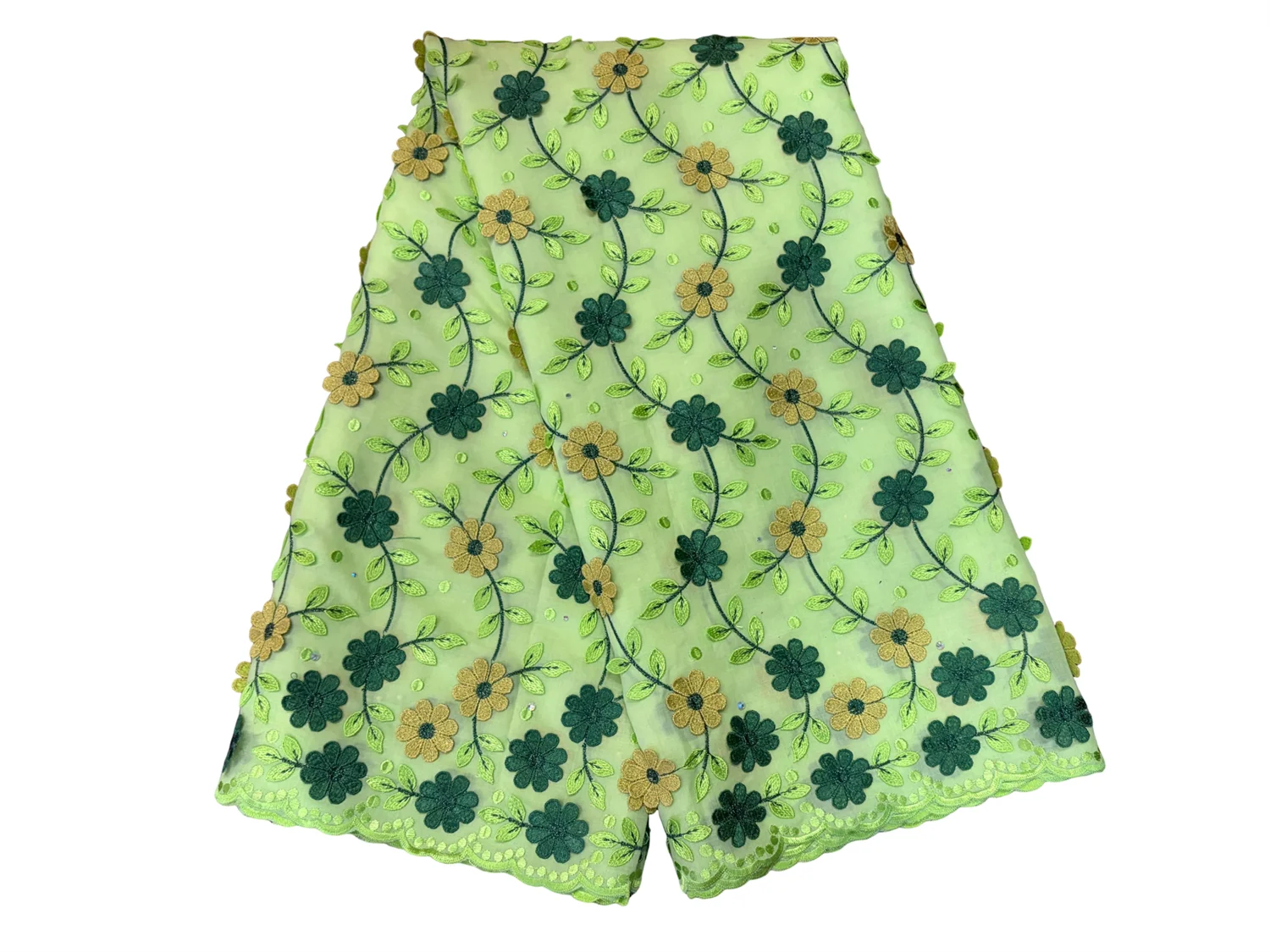 

5-ярдовая аппликация с камнями, швейцарская вуаль, кружево в Швейцарии и нигерийском 3D-вышитая водорастворимая кружевная ткань для шитья женщин