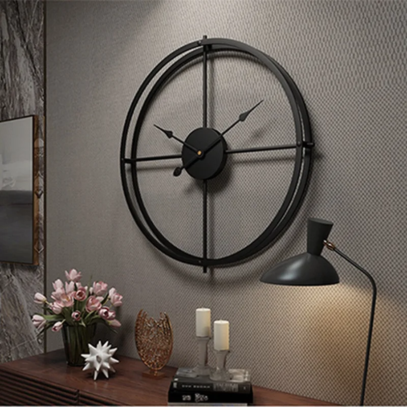 

Creative Wall Clock Modern Design for Home Office Decorative Hanging Living Room Classic Brief Metal Wall Watch