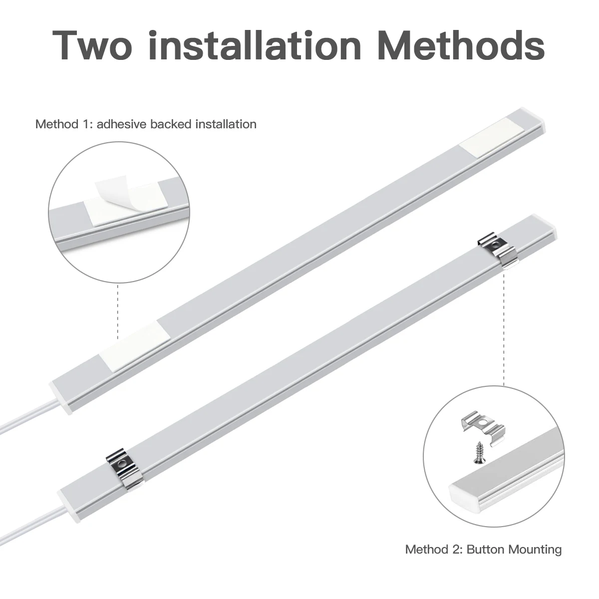 5V USB Cabinet Light Stepless Dimming Touch Switch 30cm LED Tube Night Lighting for Kitchen Wardrobe Work Room Shoe Closet