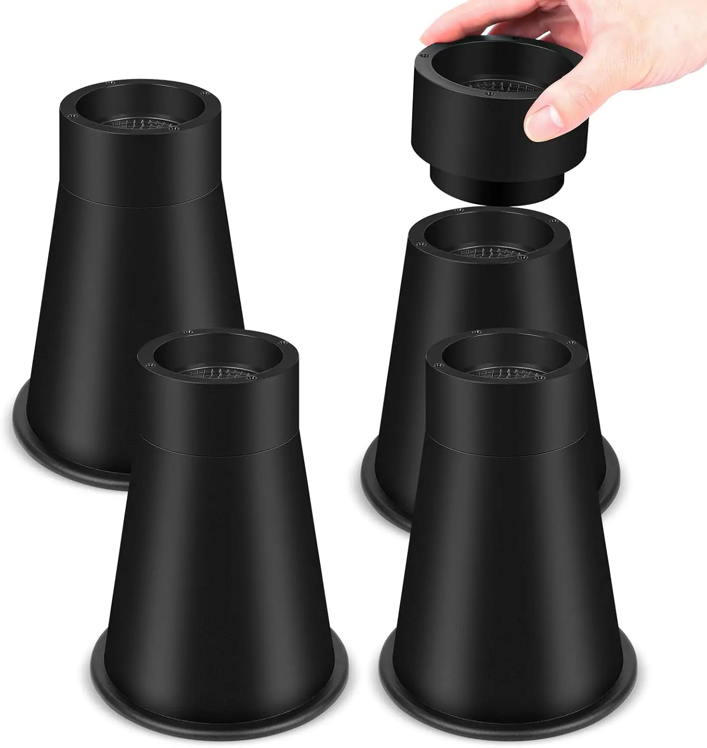 

Bed Risers Adjustable Bed & Furniture Risers, Heavy Duty 6 or 8 Inch Non-Slip Lift Supports for Beds/Couches/Sofas, Durable Roun