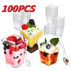 Disposable Plastic Mousse Cup Ladder Shaped Cup Pudding Cup Dessert Cake Cup Appetizer Jelly Yogurt Mousse Dessert Baking Cup