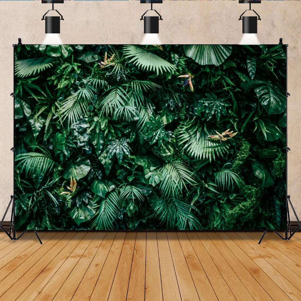 

Jungle Safari Birthday Party Photography Background Baby Shower Green Leaves Grass Wall Backdrop Photocall wedding Photo Studio