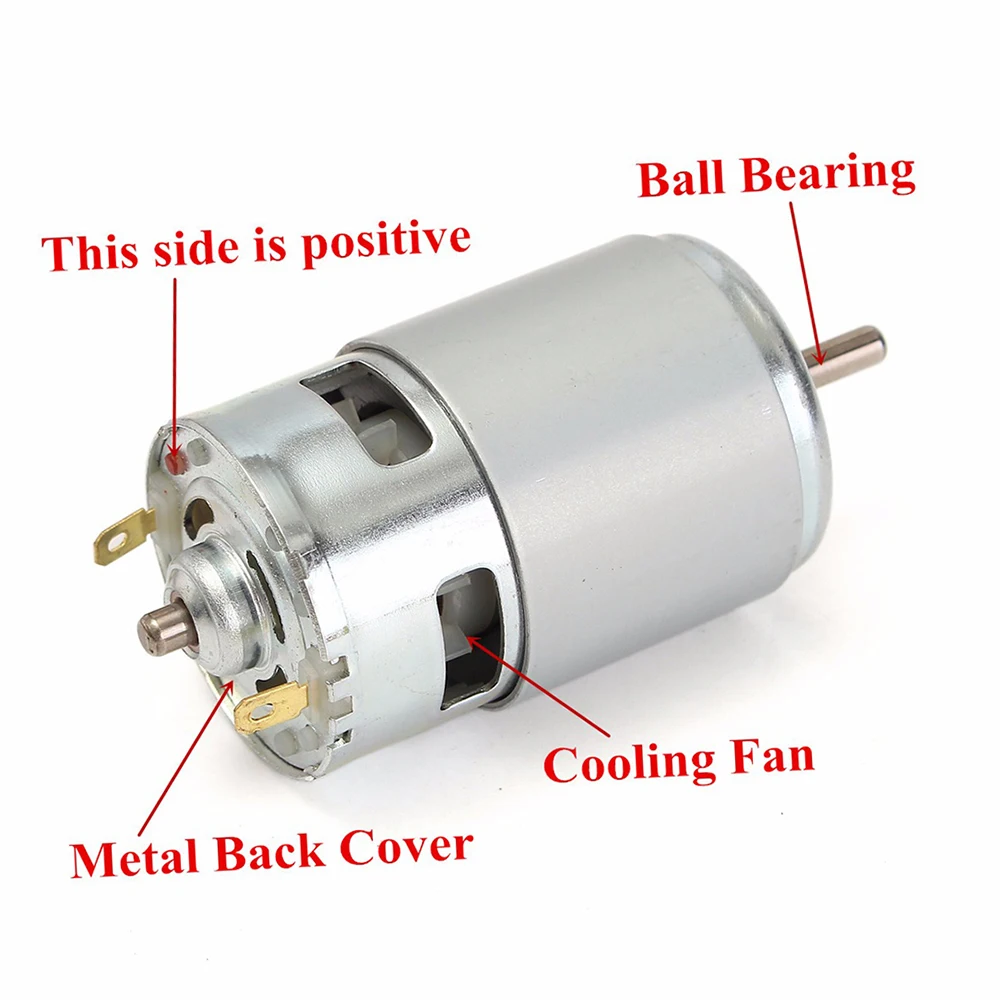 775 DC 12V-36V 3500-9000RPM Motor Ball Bearing Large Torque High Power Low Noise DC Motor Accessories Electrical Supply