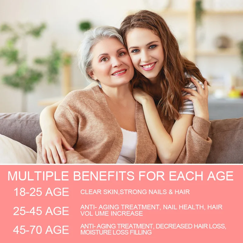 كبسولات Mulittea البيوتين والكولاجين للأظافر الصحية ، ونمو الشعر ، والشعر القوي ، والشعر الجاف ، والجلد الناعم ، وترطيب ، ومضاد للأكسدة