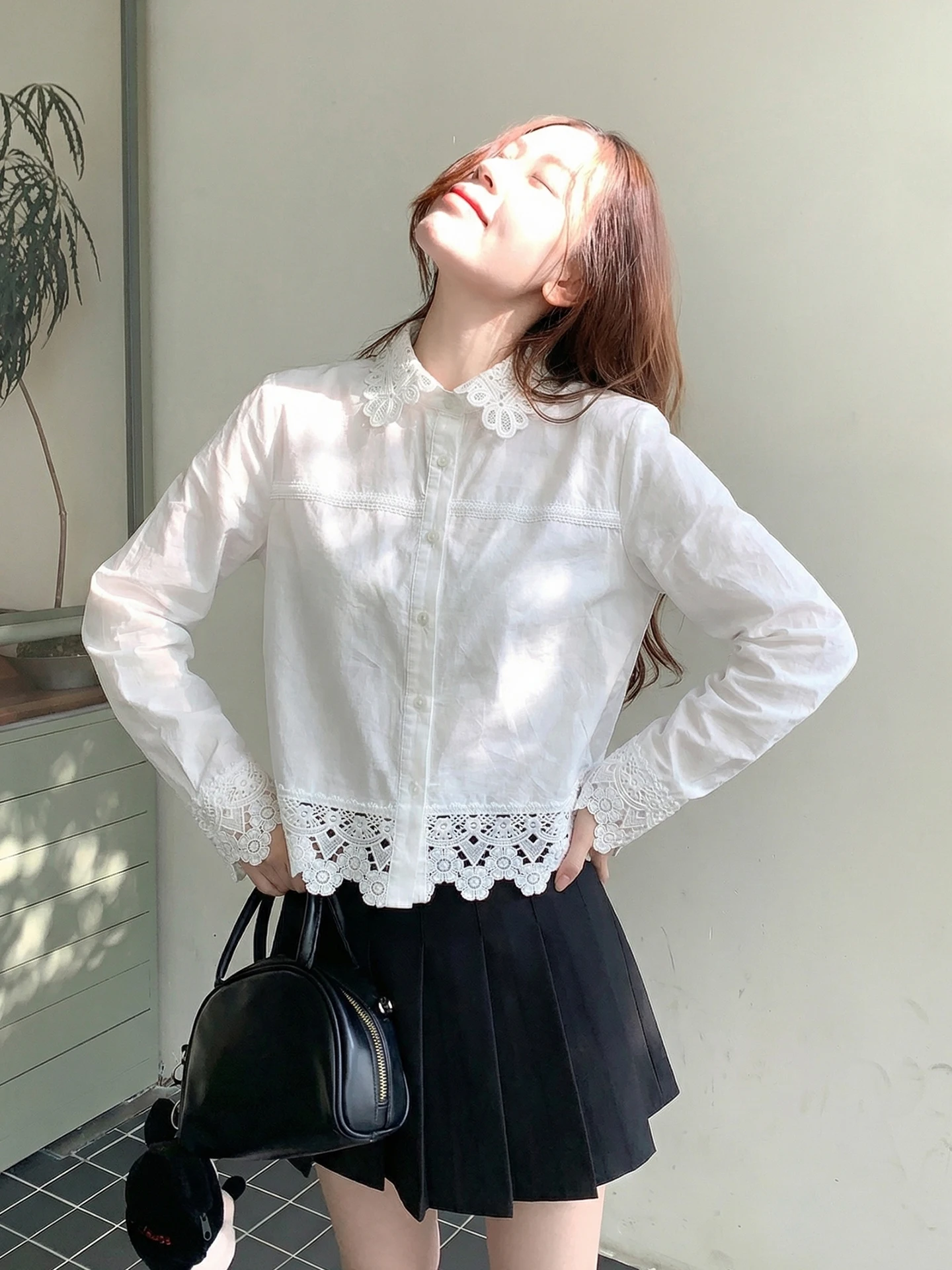 

Шикарный белый кардиган с кружевной отделкой, женский, свободного кроя, в корейском стиле, весенняя новинка, дышащий, с длинными рукавами