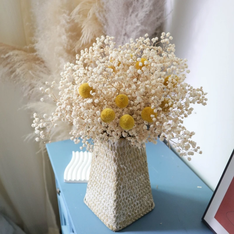 Baby's Breath Dry Flower Bouquet for Flower Arrangements Boho Wedding Home Decor Photo Props Flores Secas Naturales Decoration