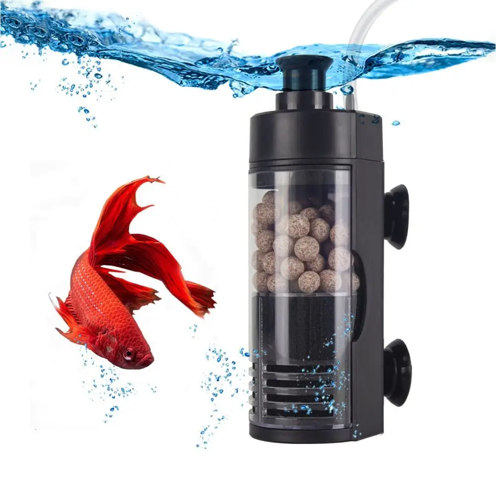 Quiet Aquarium Internal Filter Pneumatic Type Plastic Submersible Filter Pump Suction Cup Water Circulation Pump