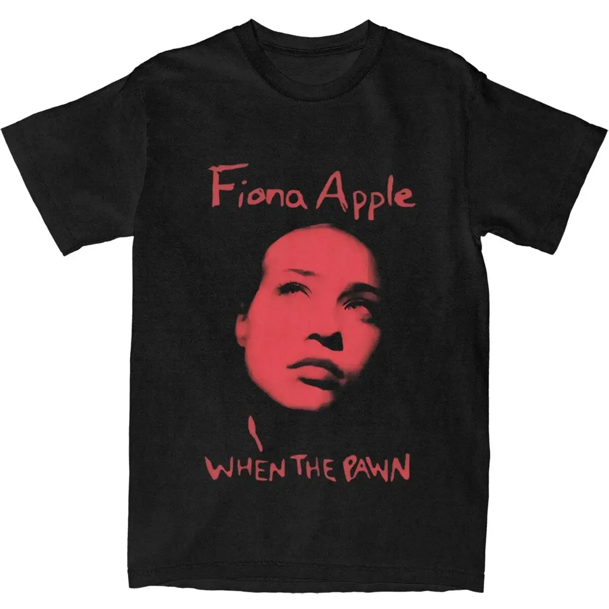 Fiona Apple Trendy Cool Tshirt for Men Summer Basic Casual Short Sleeve Tees Oversized T-Shirt Rock Singer 100% Cotton T-Shirts