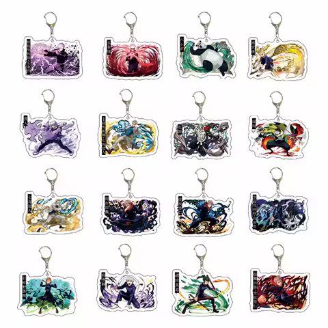 Jujutsu Anime Figures Gojo Satoru Geto Suguru Cosplay Acrylic Keychains Fushiguro Toji Character Keyring Decor Pendant Wholesale