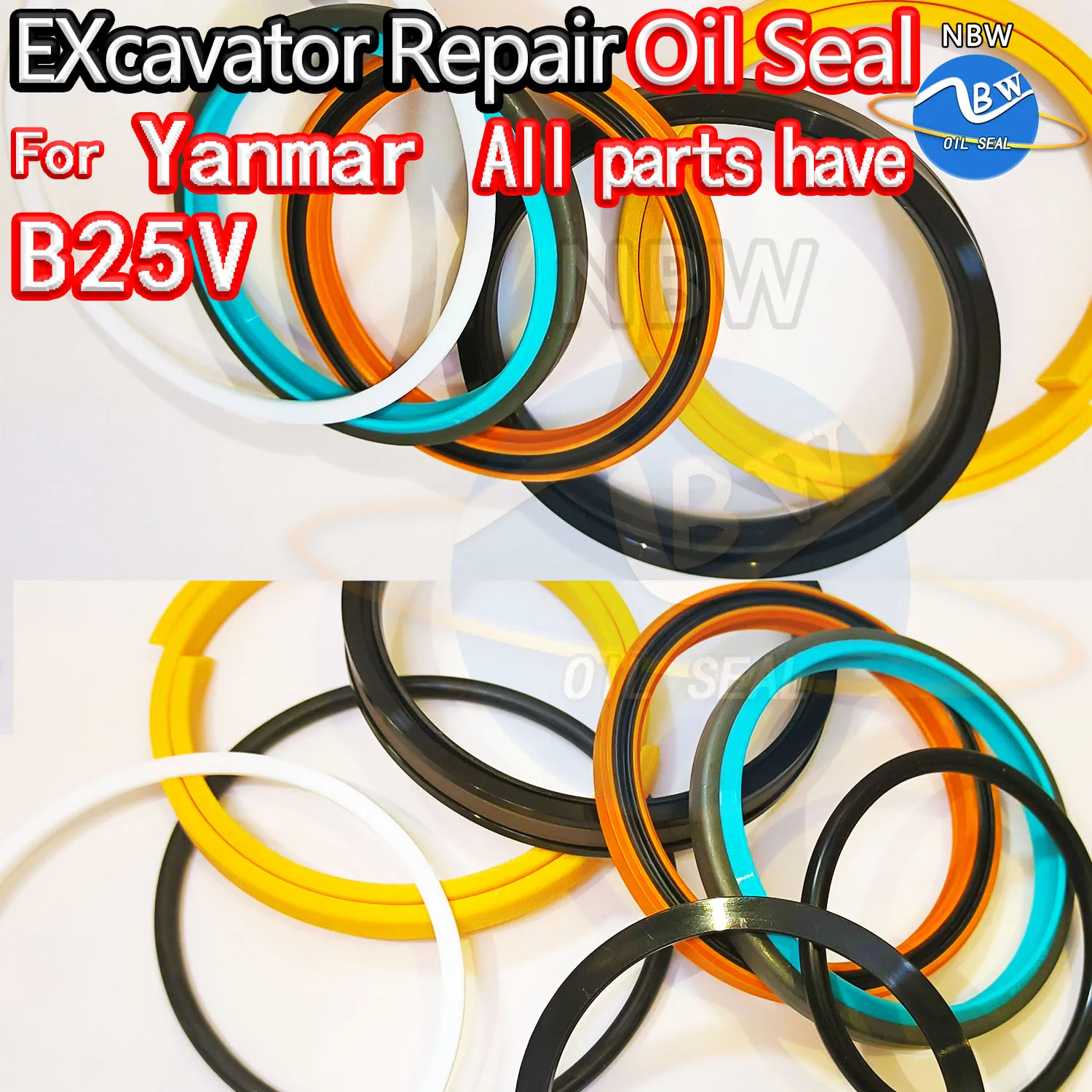 For Yanmar B25V Excavator Oil Seal Kit High Quality Repair TRAVEL Joystick Engine O-ring Cylinder BOOM ARM Bucket Hydraulic Pump