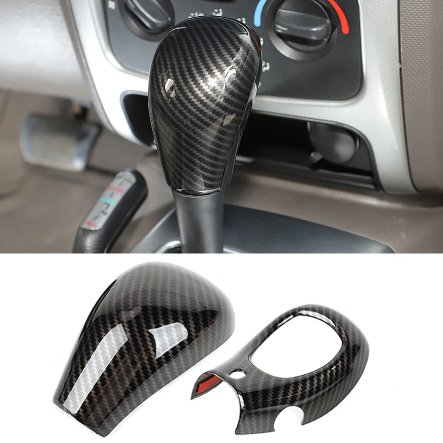 

2Pcs/Set ABS Carbon Fiber Patterns Gear Shift Head Decoration Sticker Cover For Jeep Liberty KJ 1999-2006 Interior Car Styling
