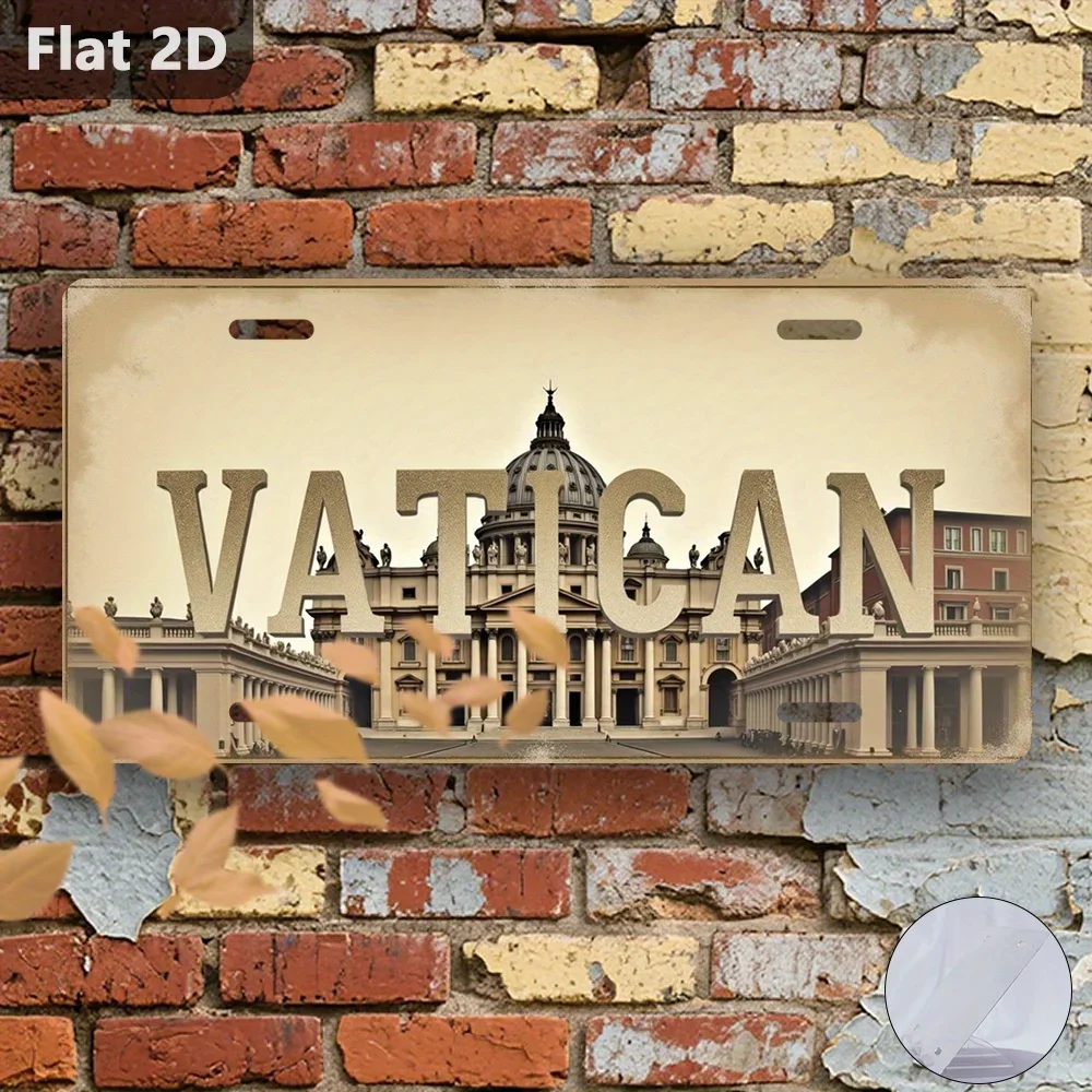 Vintage Tin Sign Vatican Basilica 2D Flat Outdoor Wall Decor Metal Plaque 12x5.9in Halloween Christmas Gift