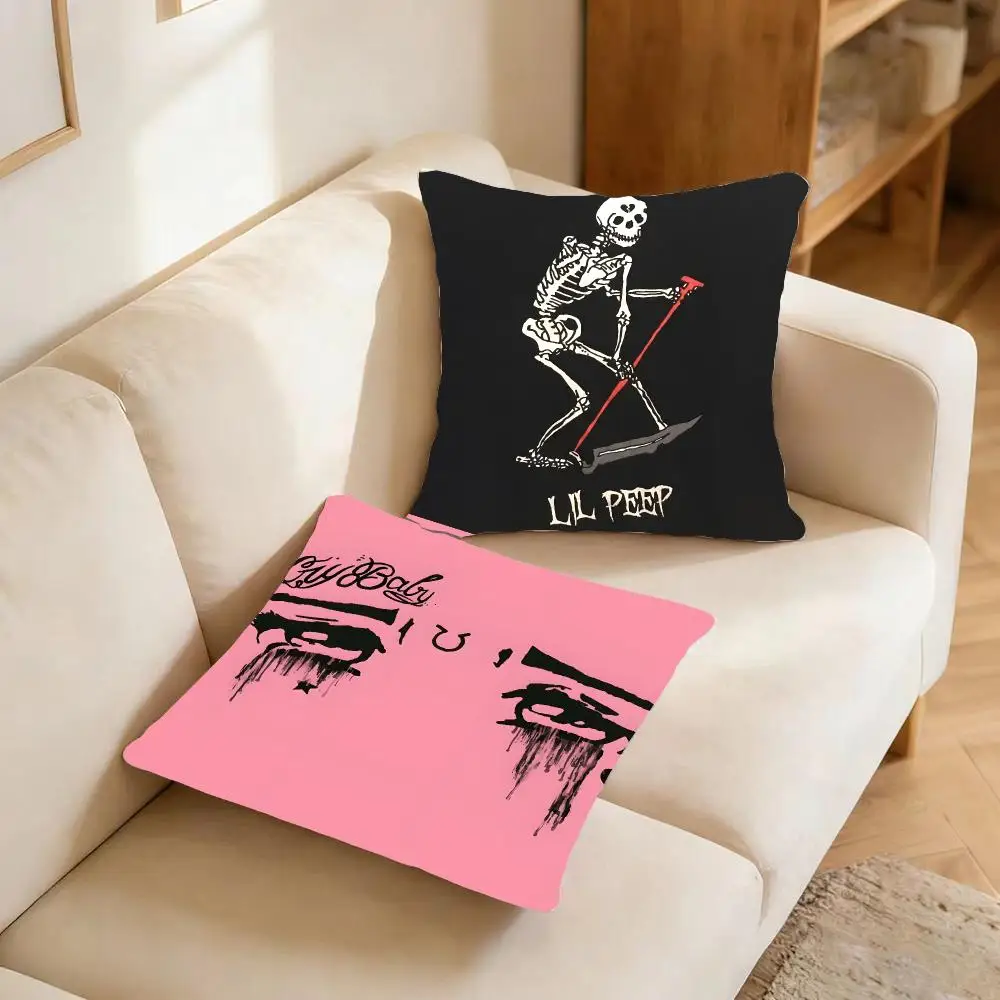 Celebrity Music Lil Peep Cushion Cover Warm coral fleece Cute kawaii plush Kawaii mascot throw