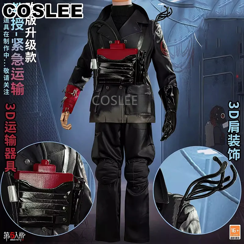 COSLEE Game Identity V Professor Luchino Diruse Cosplay Costume Black Fashion Uniform Halloween Party Outfit Men New