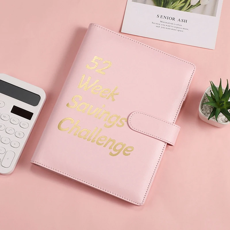 52 Week Money Saving Challenge Binder,Money Saving Binder With Savings Challenges Book And Cash Envelopes, Pink Easy Install