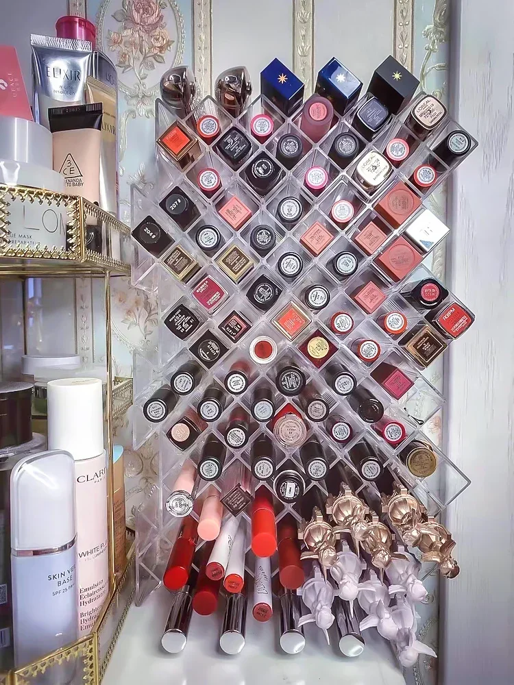 

SA Lipstick storage box Multi-grid transparent acrylic lip glaze finishing ins Internet celebrity display package Cosmetics stor