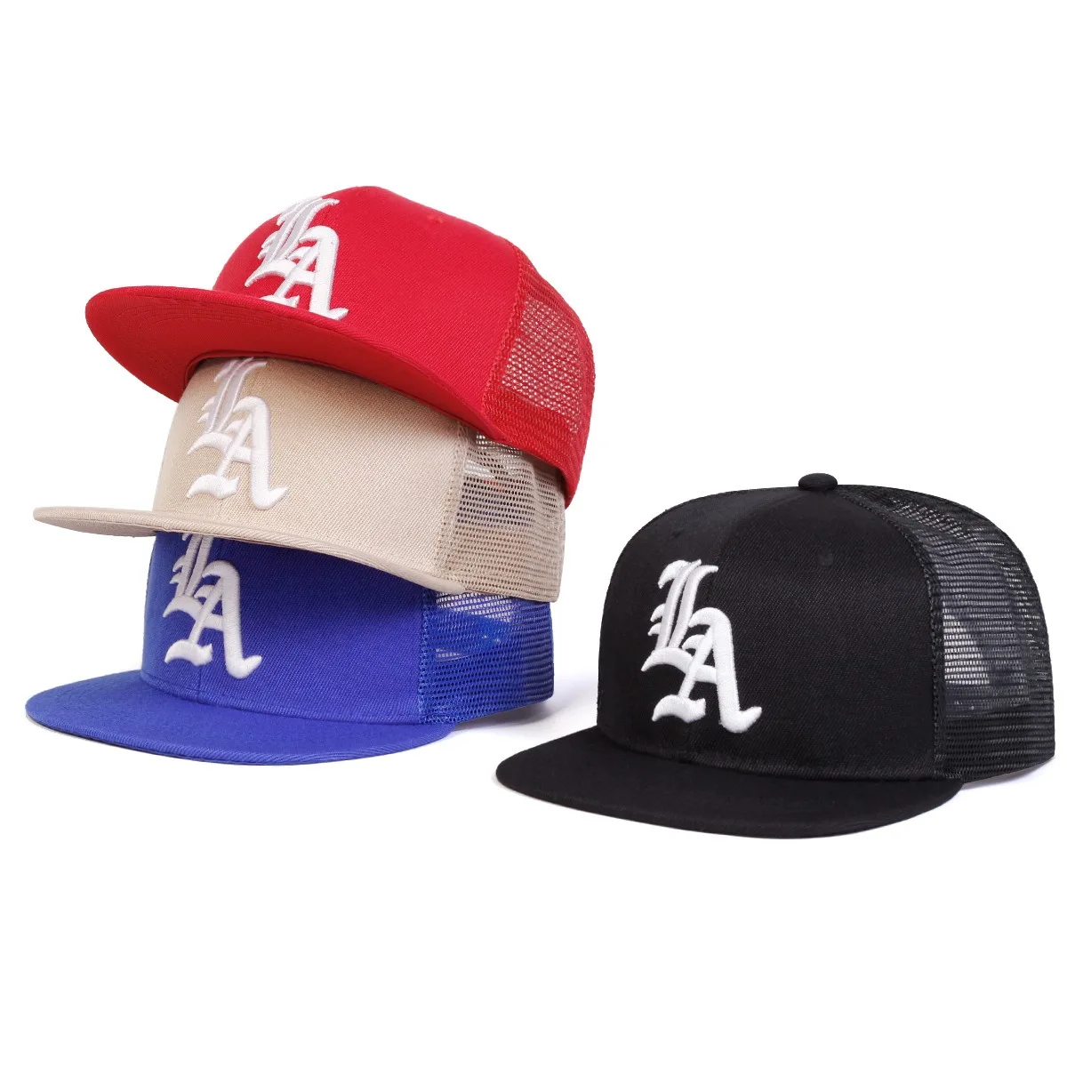 Gorra de béisbol bordada con alfabeto, sombrero de lengua de pato para hombres y mujeres, sombrilla con alfabeto, sombrero de red, sombrero de Hip Hop