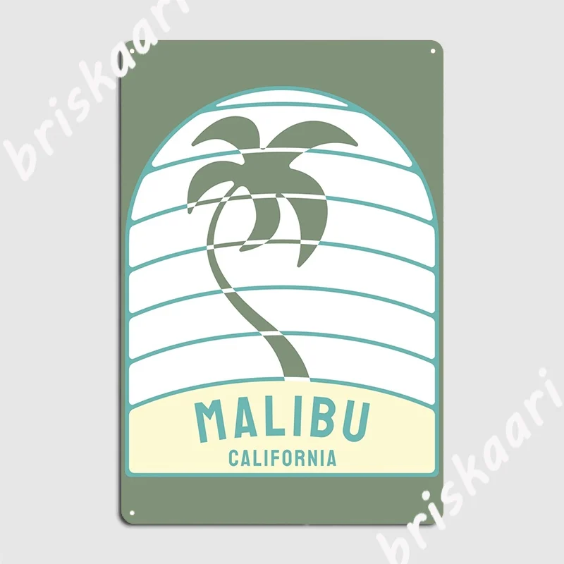 Malibu California Retro Ca Beach Poster Metal Plaque Wall Decor Retro Club Party Club Bar Tin Sign Poster