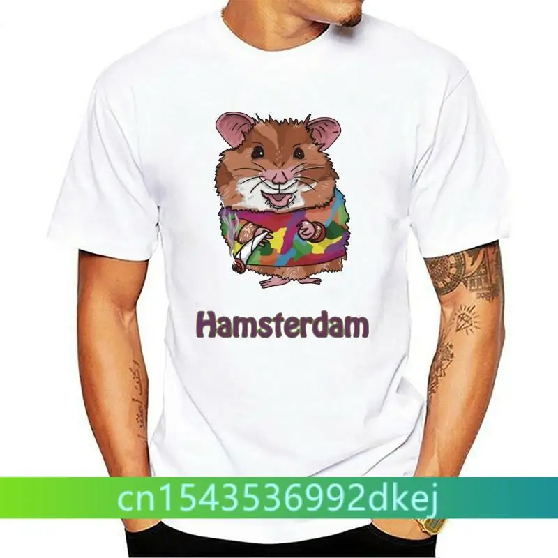 

Hamster New T-Shirt Fluffy Animal Lover Amsterdam Weed Smoking Joint High Top Cartoon T Shirt Men Fashion New Unisex Tshirt Free