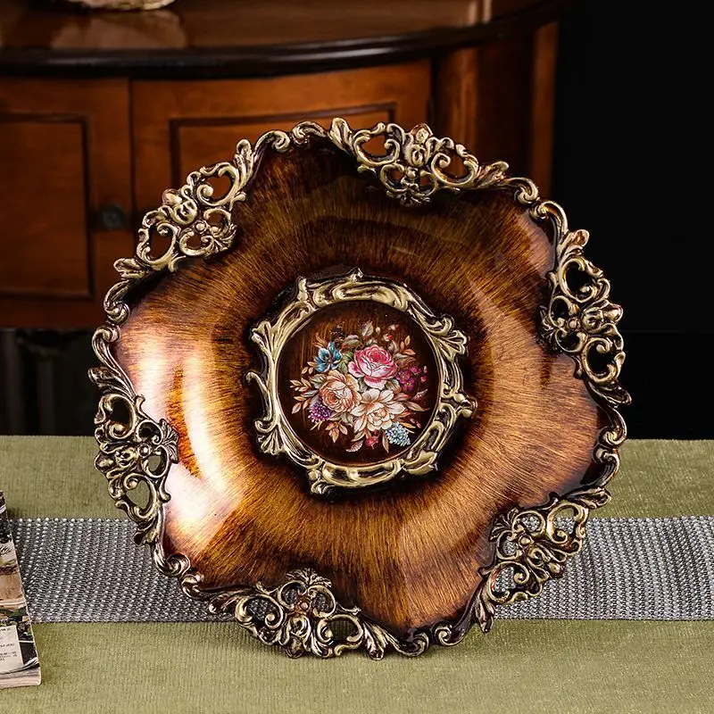 

European high-end fruit plate luxury living room coffee table dining room decoration creative American retro dried fruit plate