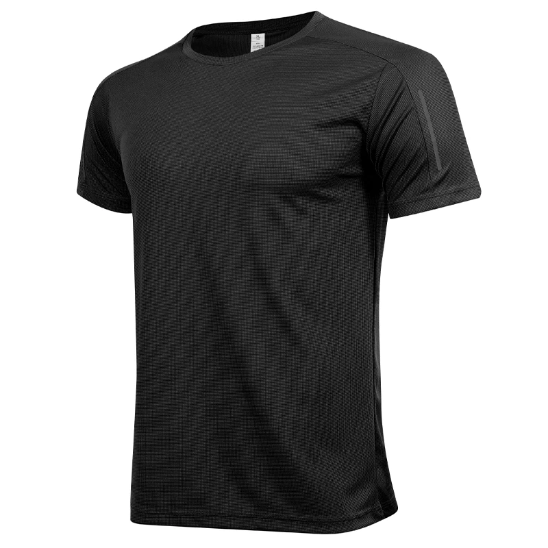 Running Tshirts Training Fitness Men Workout Quick Dry Short Sleeve Causal Sports Breathable Jerseys Solid Color New Polyester T