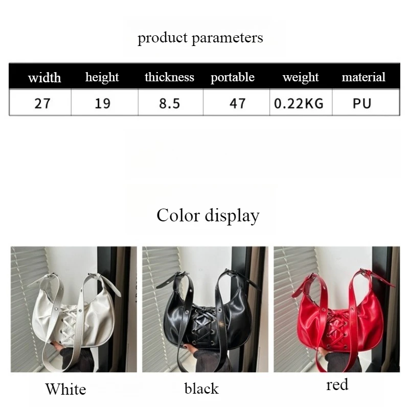 Lace-up Bow Bag Women's 2025 Spring New PU Dumpling Bag Temperament Shoulder Bag Sweet Cool Crossbody Bag