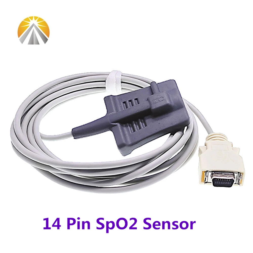 SpO2 Sensor 14 Pin For NE-LL-COR NPB-290 N390 N395 Nihon Kohden BSM-4104A Colin BP88 BP306 Adult Child Neonates Vet Sensor