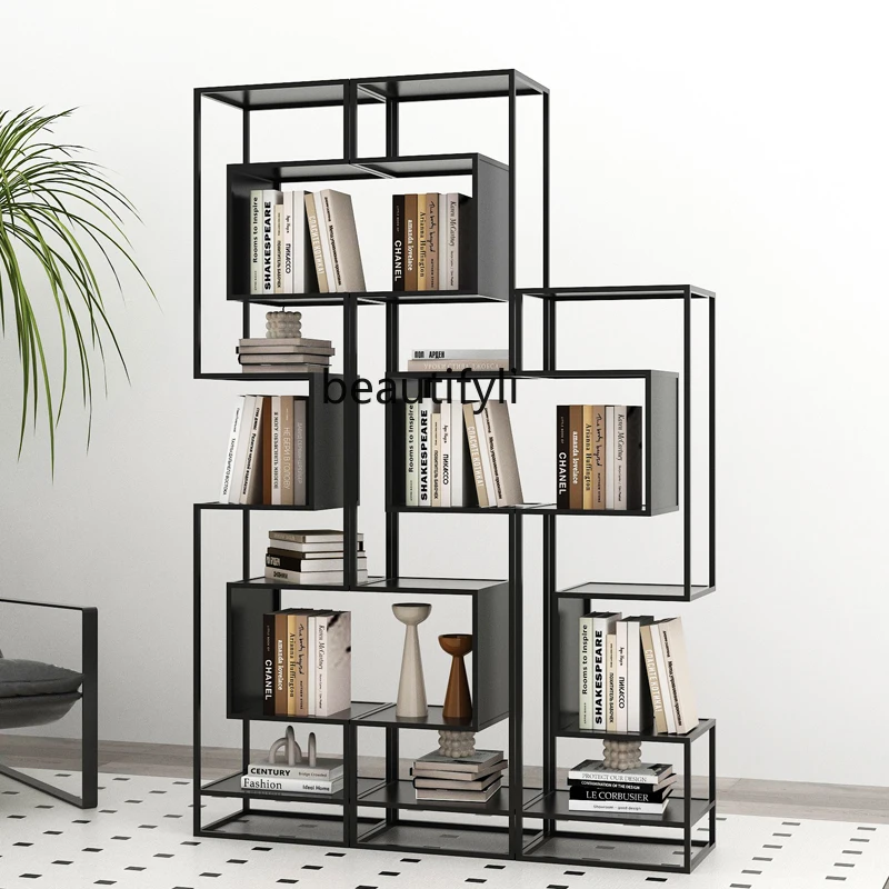 

Office Creative Wrought Iron Shelf Display Rack Multi-layer Storage Bookshelf Floor