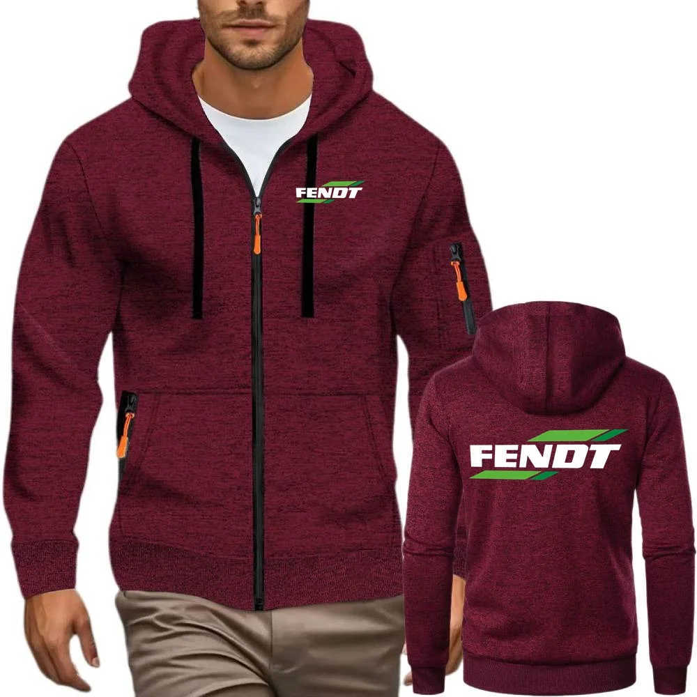 Tractor de invierno FENDT, nueva sudadera informal de Jacquard, cárdigan de punto, chaqueta con capucha y cremallera para hombre, abrigos deportivos con capucha para hombre