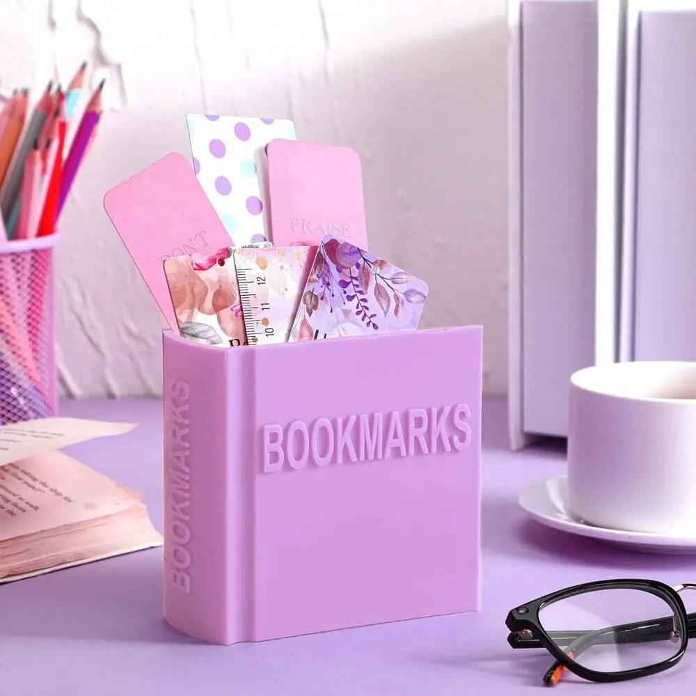 Portable 3D Printed Bookmark Holder Book Shaped Novelty Desk Organizer Handmade Bookmarks Organizer Reading