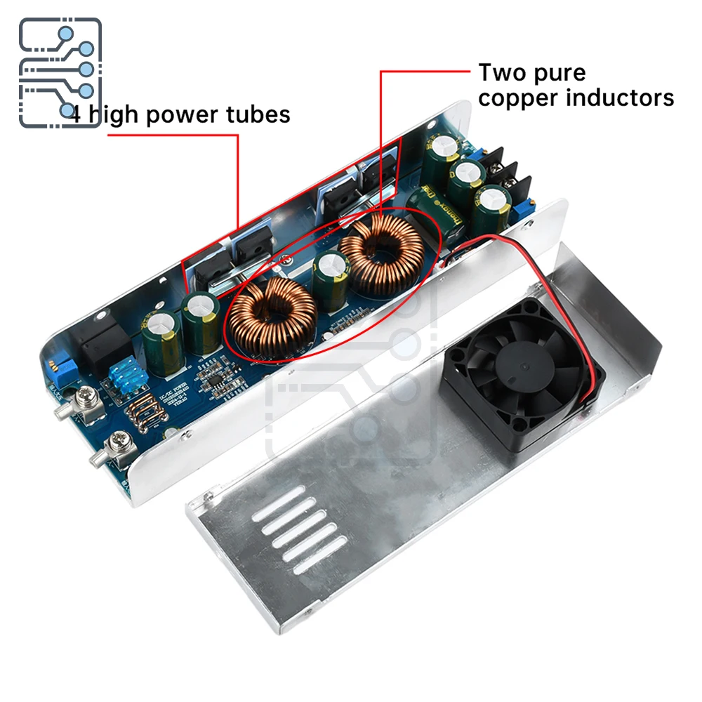 Full Power 1000W Dc-Dc Boost Module 12-75V To 12-85V Dc Boost Constant Voltage Constant Current Adjustable Power Module