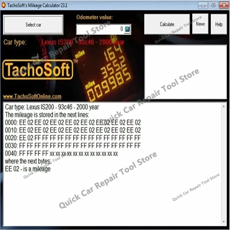 TachoSoft Mileage Calculator 23.1 Car Maintenance Tools obd2 scan Calculation Software With License Digital Odometer Calculators