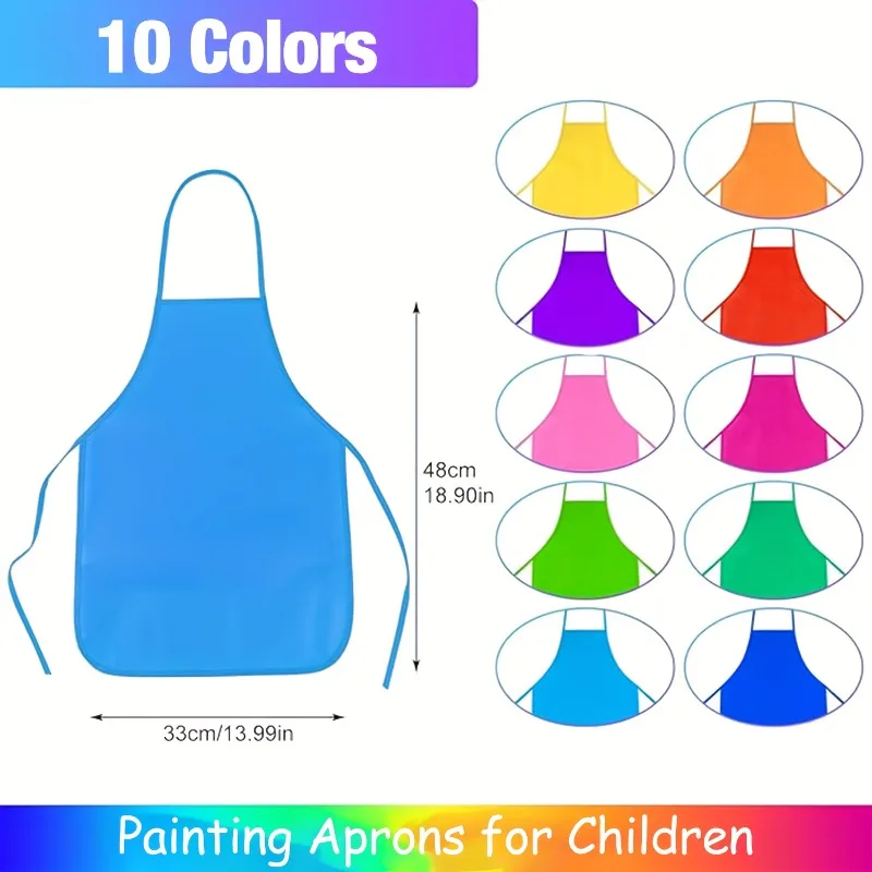 20pcs Vibrant Painting Aprons Set Non Woven Fabric for Youngsters/Artists Colorful Woven Smock Classroom Kitchen Events Parties