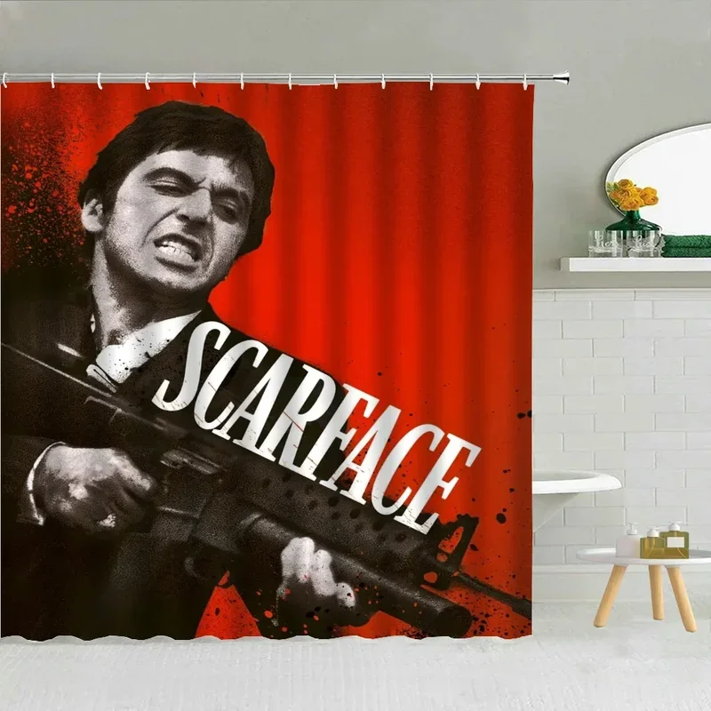 3D Movie Scarface Bathroom Curtain for Quarto Folding Partition Shower Curtains Accessories Bath Bedrooms Houses Rooms the Home