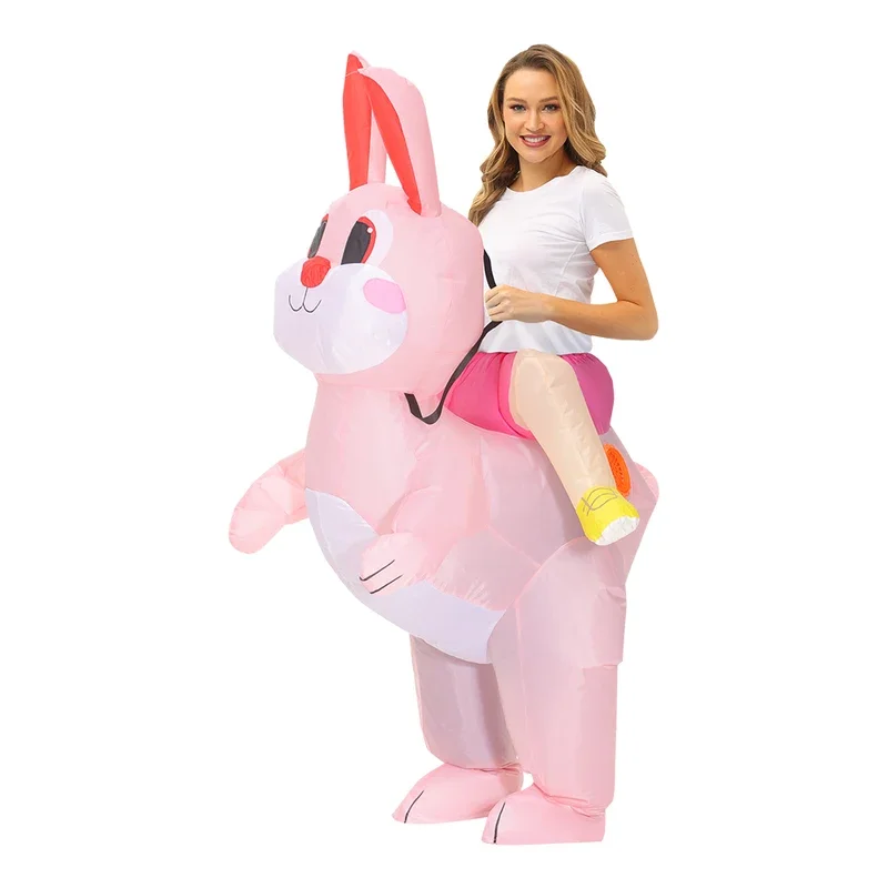 New Easter Bunny Egg Inflatable Costumes Suits Anime Mascot Rabbit Fancy Purim Halloween Christmas Cosplay Party Dress for Adult