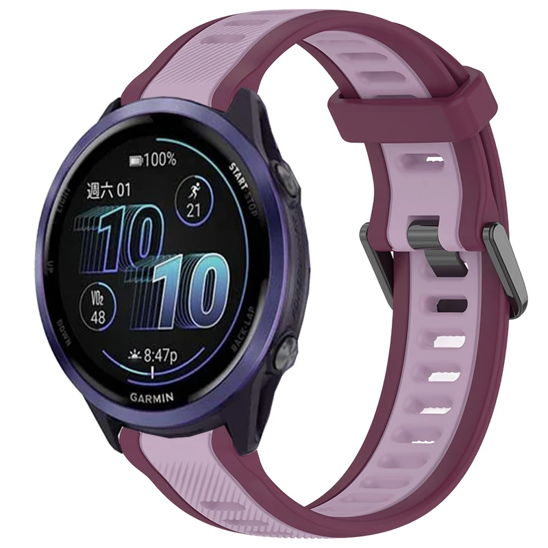 22 مللي متر 20 مللي متر 18 مللي متر الملمس سيليكون حزام ل Garmin Forerunner 570 265 255 165 265S Vivoactive 6 5 3 4 4S/Venu 3S 3 2 Plus SQ Band